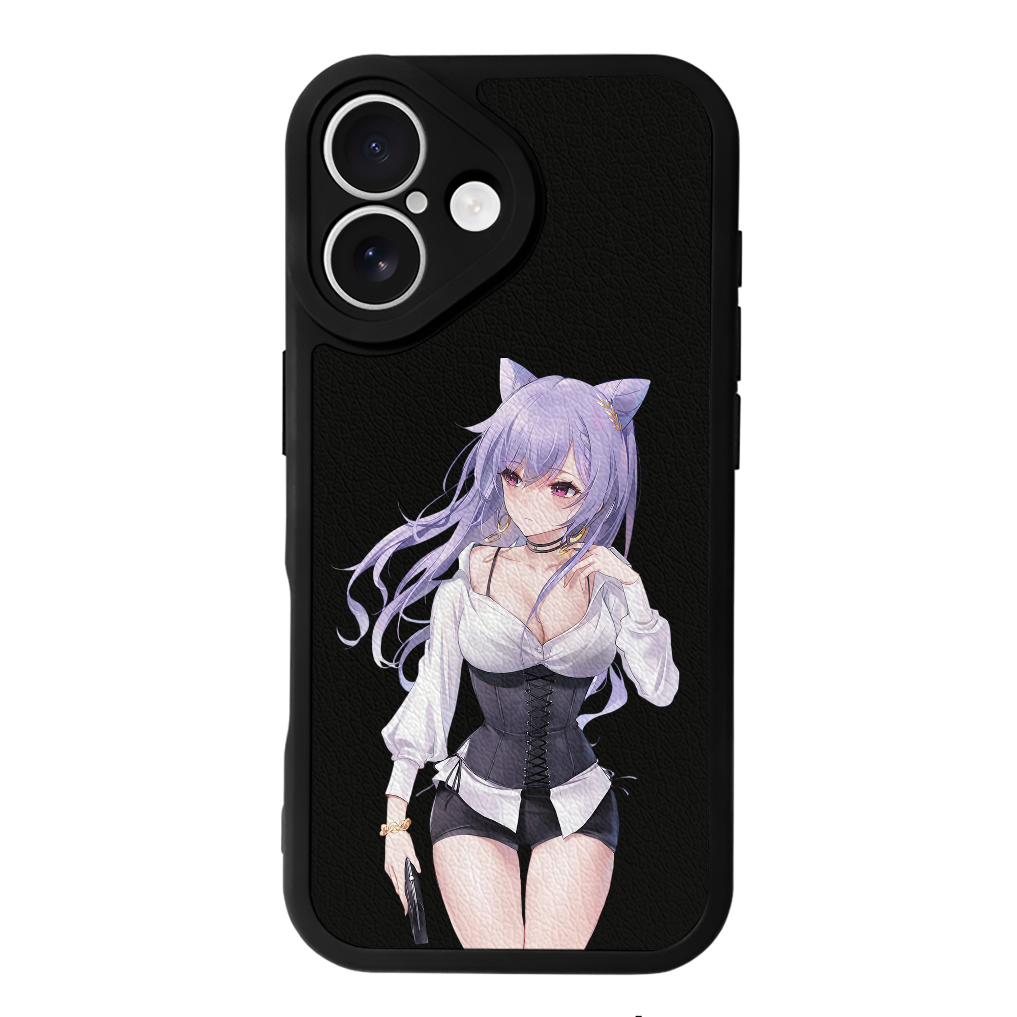 げんし神 刻晴 こくせい genshin Kokusei 【iPhone 16シリーズ対応】シリコンスマホケース（レザー調） 材質：シリコン
